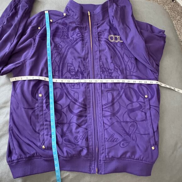 COOGI Purple Embroidered Track Jacket XXXL Rare Castle Crest Australia - Picture 6 of 10